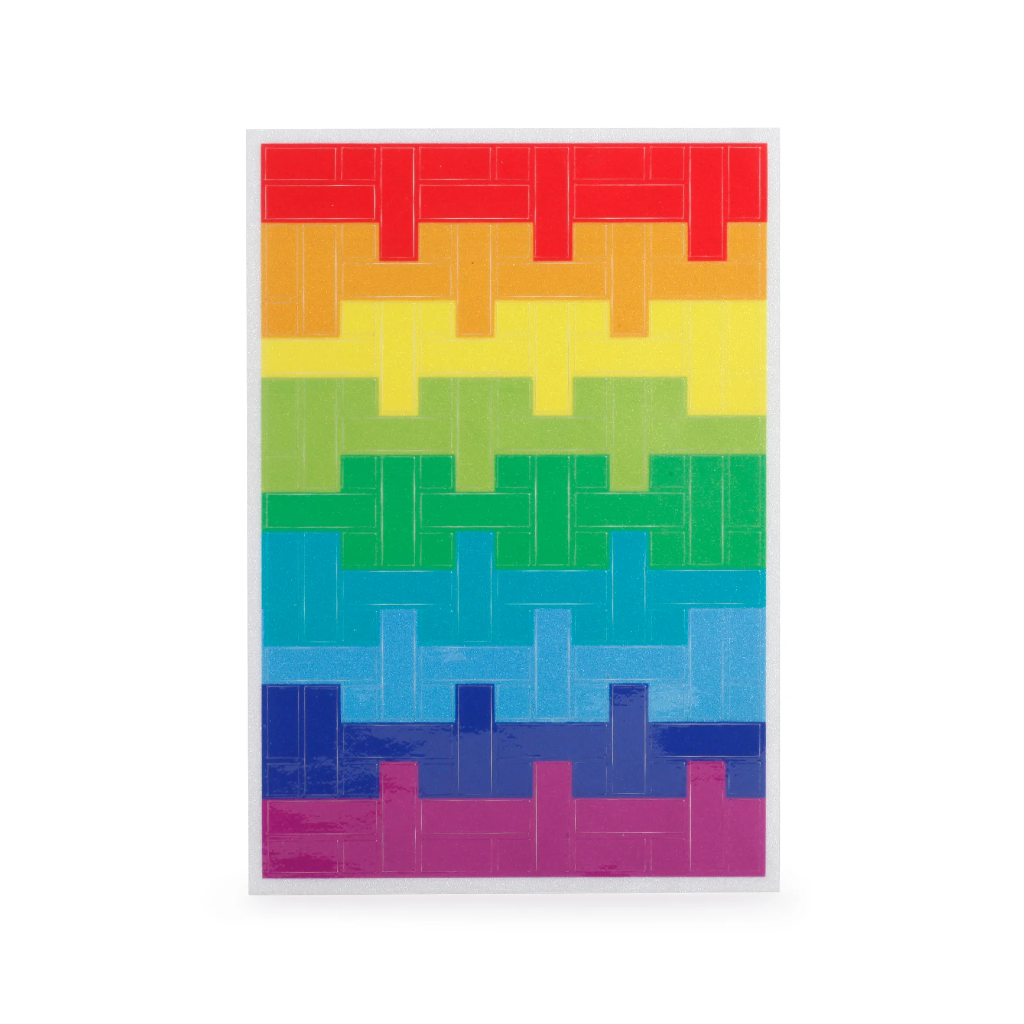 Blocks Rainbow Reflective Bike Stickers Kikkerland Home - Sporting Goods - Bicycle Accessories