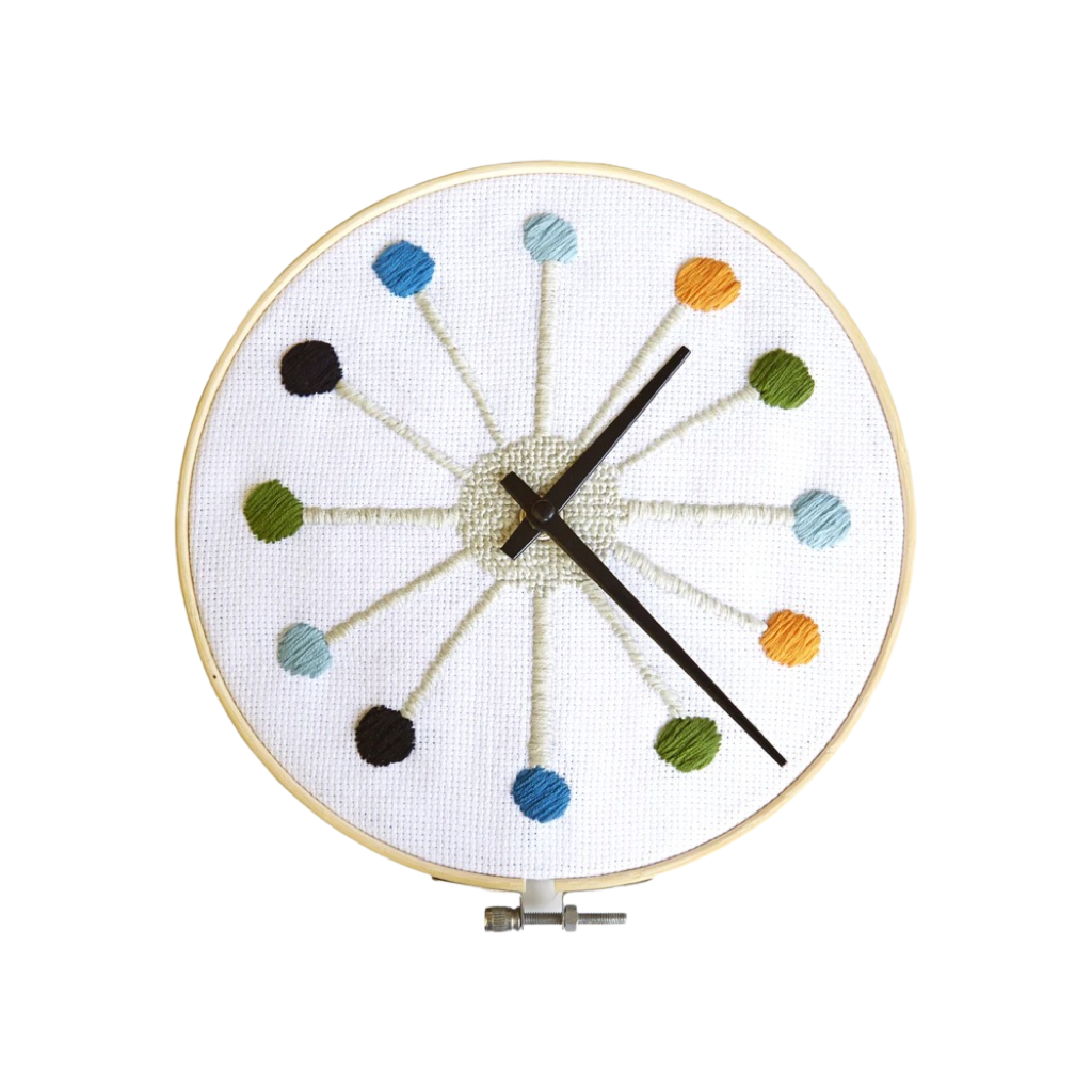 Make Your Own Cross Stitch Clock Kit Kikkerland Toys & Games - Crafts & Hobbies