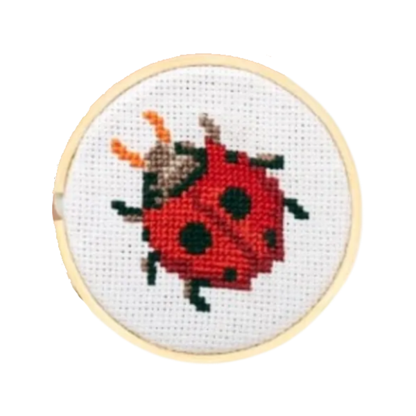 Mini Cross Stitch Embroidery Kit - Ladybug Kikkerland Toys & Games - Crafts & Hobbies - Needlecraft Kits