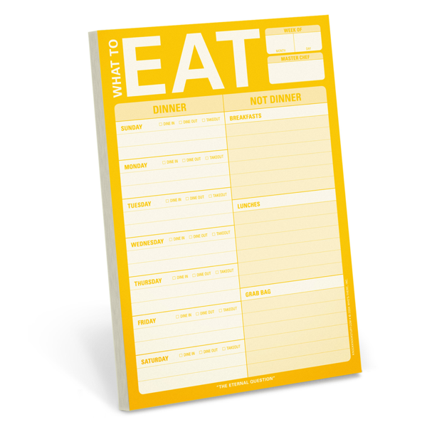What To Eat Pad - Yellow Knock Knock Books - Blank Notebooks & Journals - Notepads