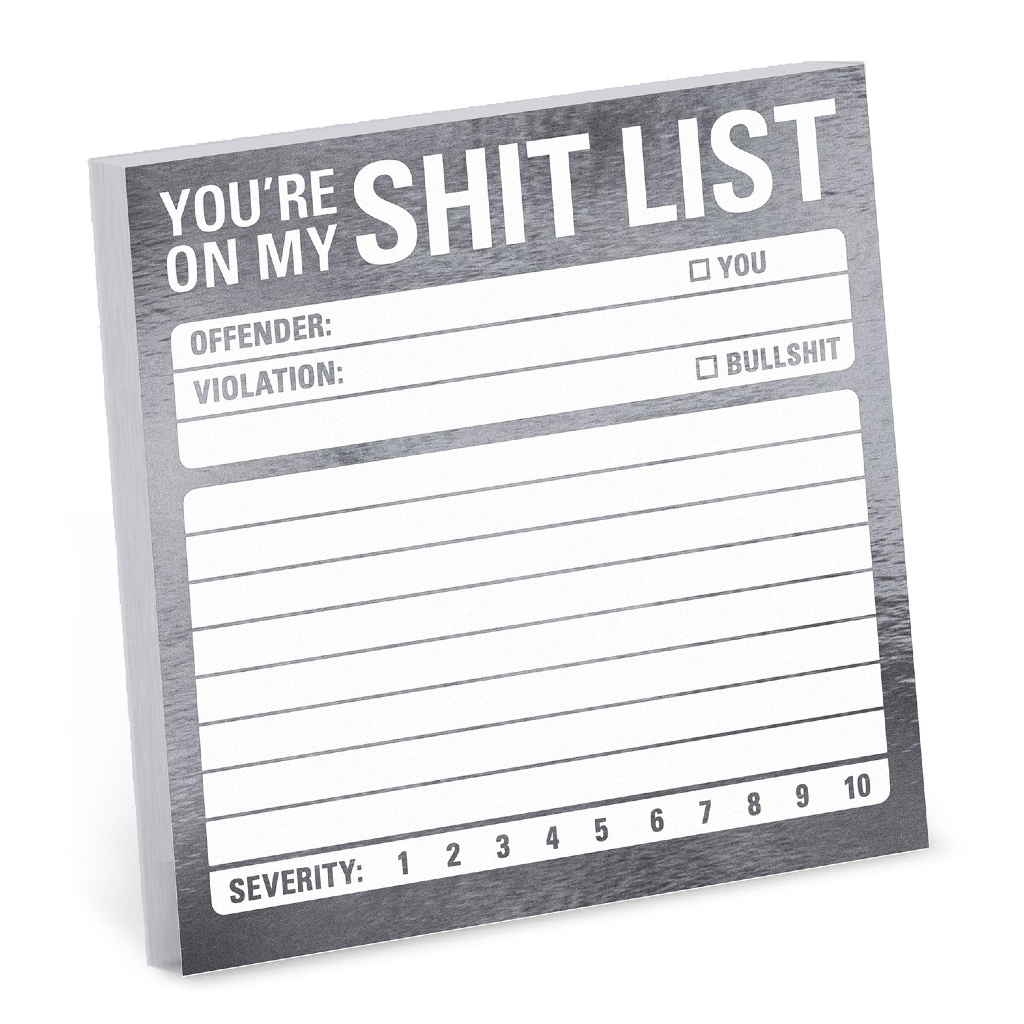 KNK STICKY NOTES SHIT LIST Knock Knock Paper & Packaging - Pad