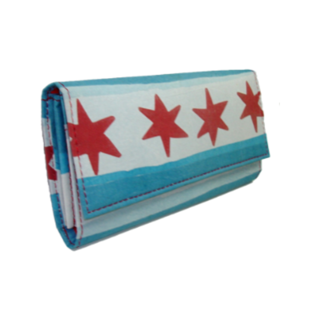 Chicago Flag Wallet - Womens Koru Street Apparel & Accessories - Bags - Handbags & Wallets