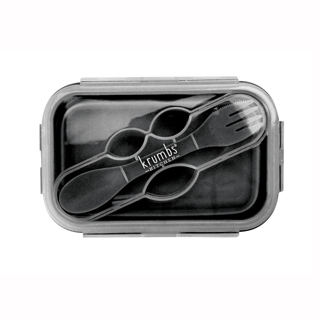 BLACK Silicone Collapsible Lunch Containers Krumbs Kitchen Home - Kitchen - Reusable Food Storage Bags & Containers