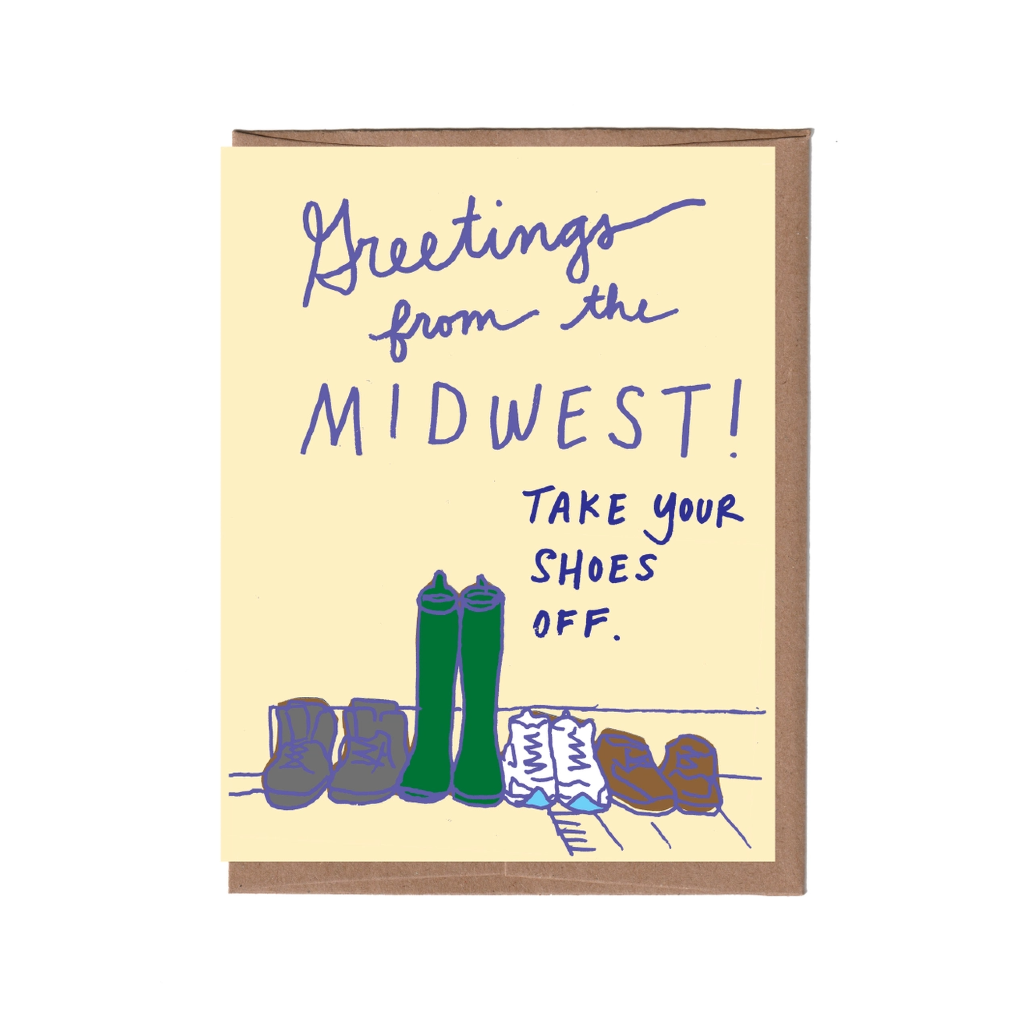 Midwest Shoes By Door Blank Card La Familia Green Cards - Any Occasion