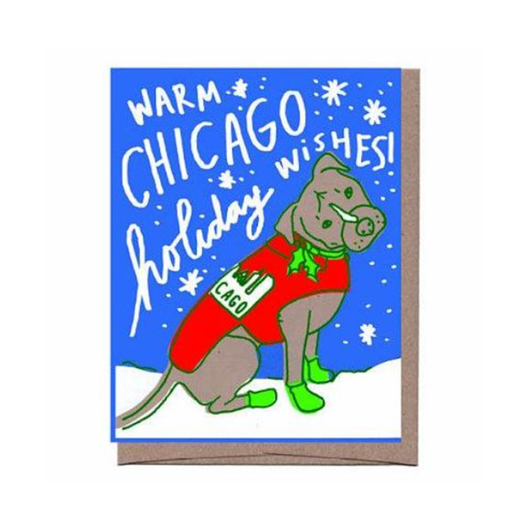 City Dog Holiday Card La Familia Green Cards - Holiday - Christmas
