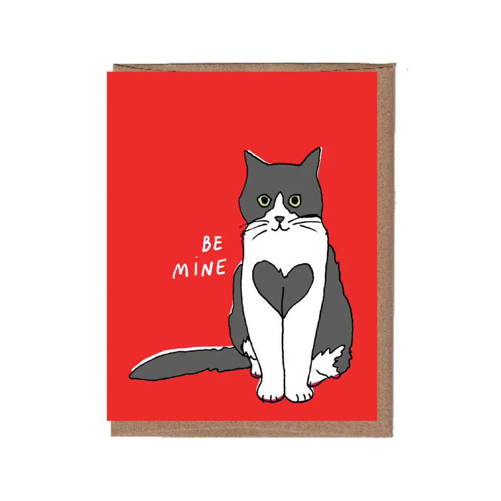Heart Cat Valentine's Day Card La Familia Green Cards - Holiday - Valentine's Day