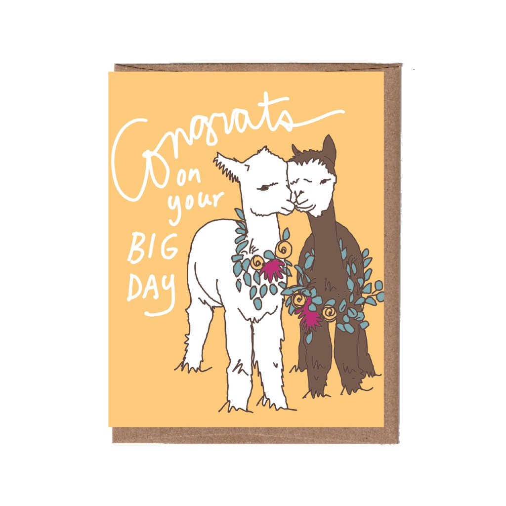 Llama Wedding Card La Familia Green Cards - Love - Wedding