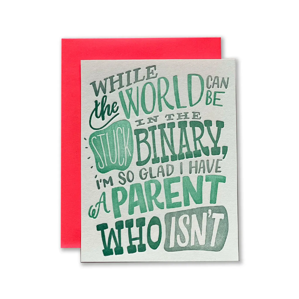 Stuck In The Binary Blank Card Ladyfingers Letterpress Cards - Any Occasion