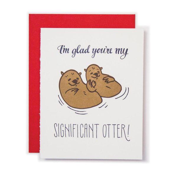 Significant Otter Love Card Ladyfingers Letterpress Cards - Love