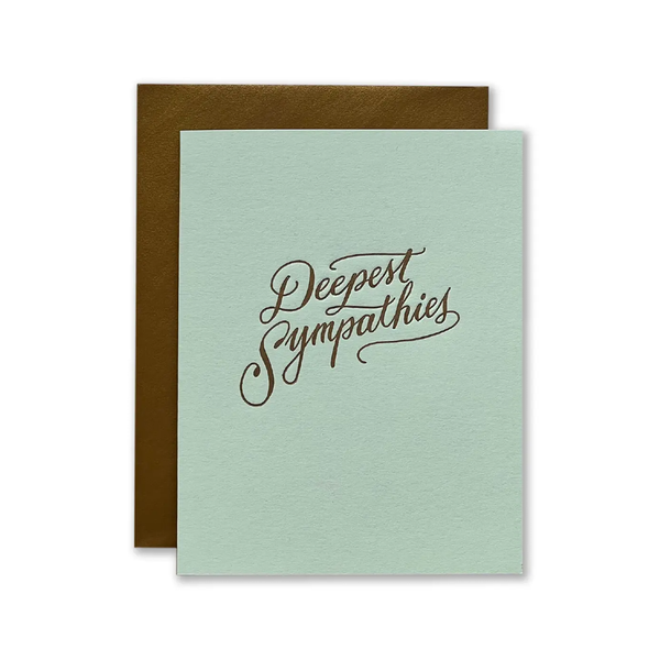 Deepest Sympathies Sympathy Card Ladyfingers Letterpress Cards - Sympathy