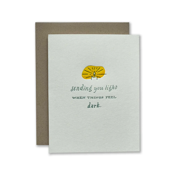 Sending You Light Sympathy Card Ladyfingers Letterpress Cards - Sympathy