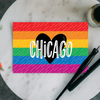 Chicago Pride Heart Postcard Lettering Works Cards - Post Card