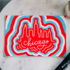 Chicago Skyline Ripples Postcard Lettering Works Cards - Post Card