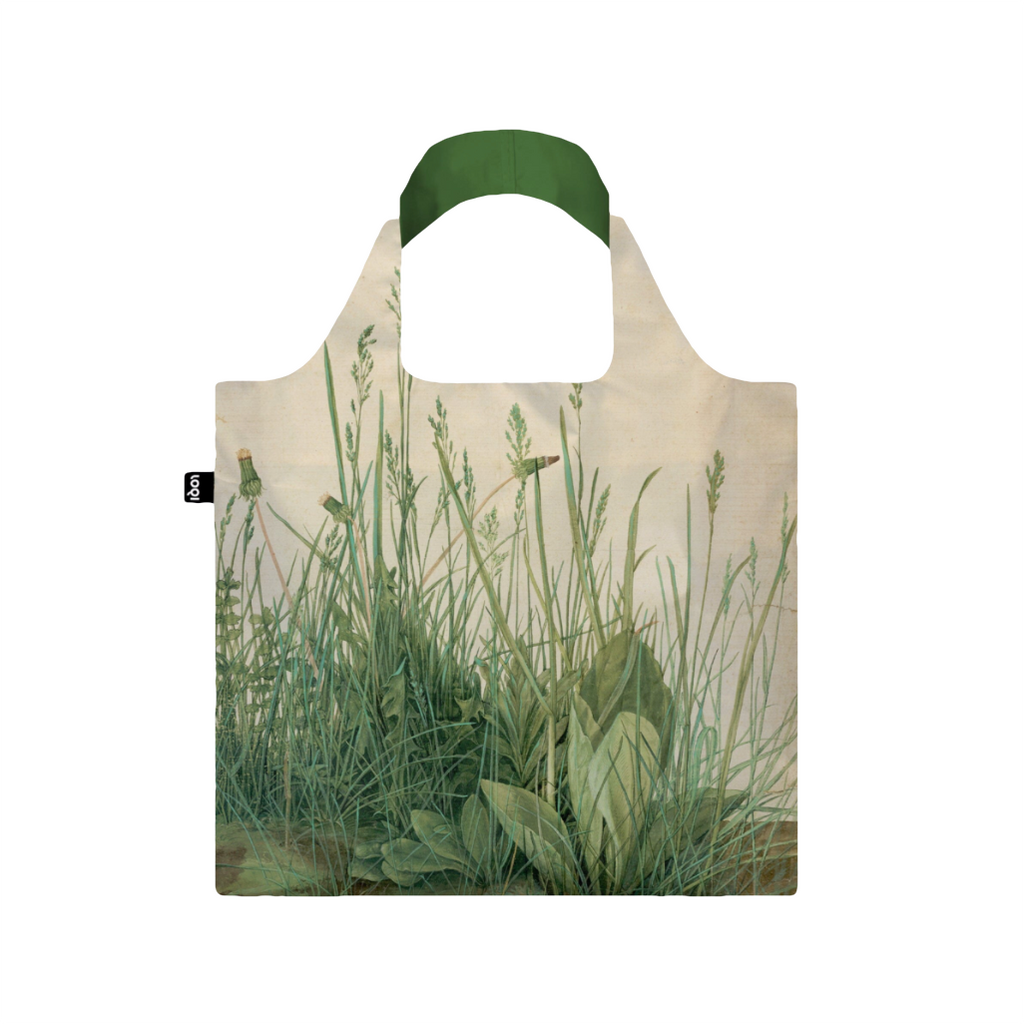 THE LARGE PIECE OF TURF Reusable Tote Bags - Albrecht Duerer Collection Loqi Apparel & Accessories - Bags - Reusable Shoppers & Tote Bags