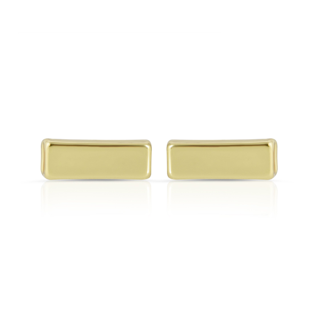 Gold Bar Earrings - Raise The Bar Lucky Feather Jewelry - Earrings