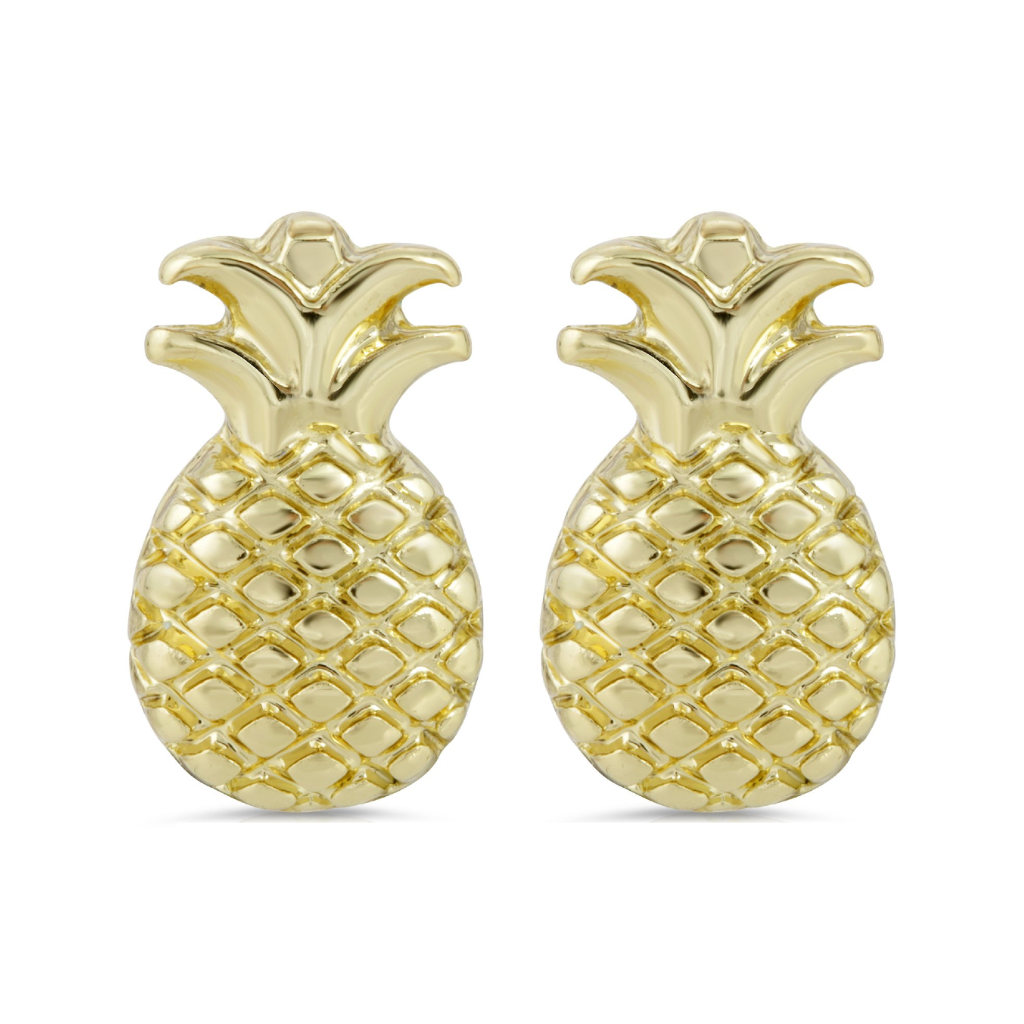 Gold Pineapple Earrings - You're So Sweet Lucky Feather Jewelry - Earrings
