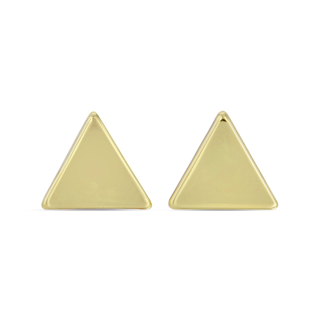 Gold Triangle Earrings - You Are Balanced Lucky Feather Jewelry - Earrings