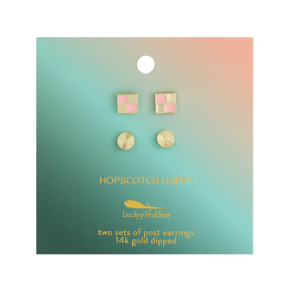 HOPSCOTCH HAPPY Splendid Earrings - Two Sets Lucky Feather Jewelry - Earrings