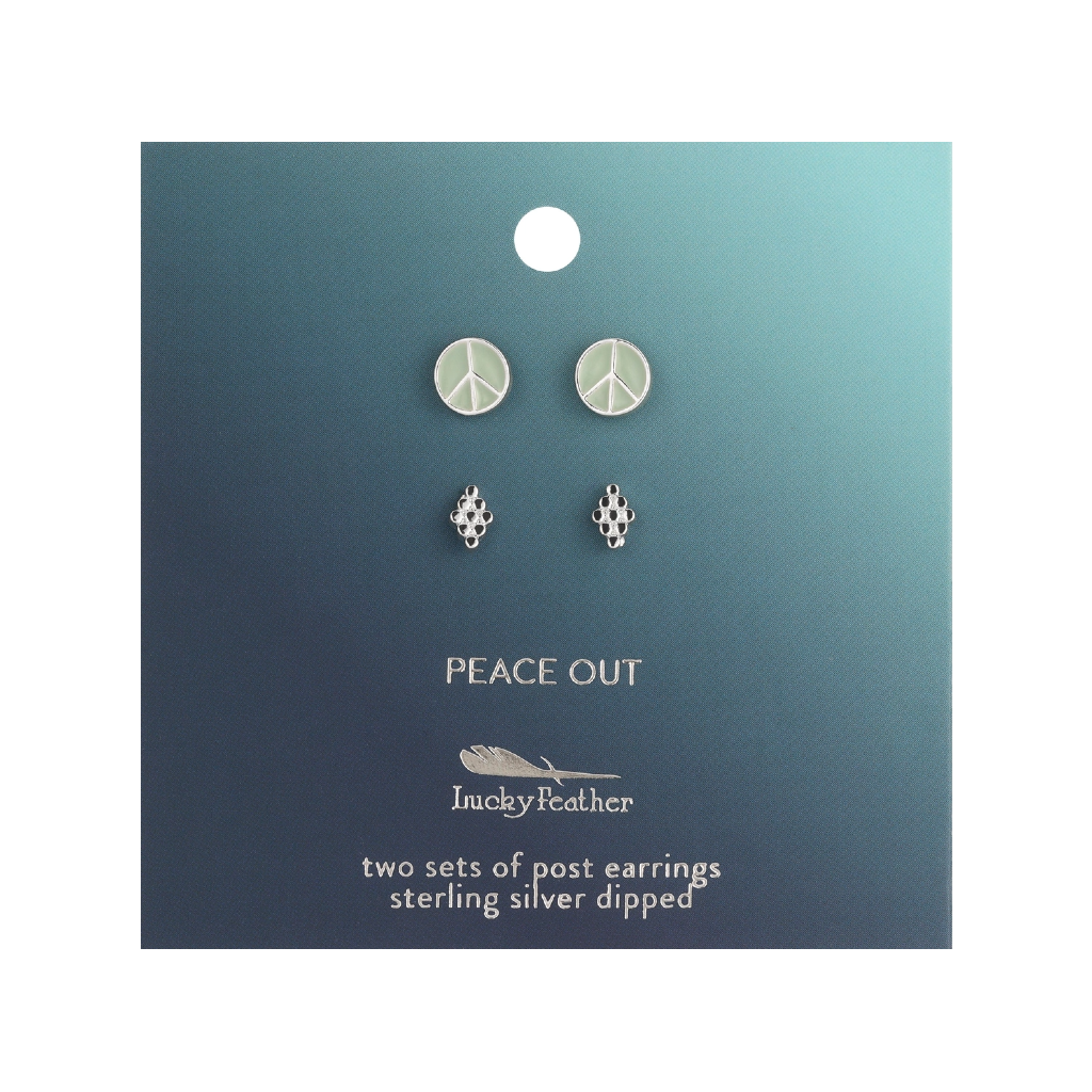 PEACE OUT Splendid Earrings - Two Sets Lucky Feather Jewelry - Earrings