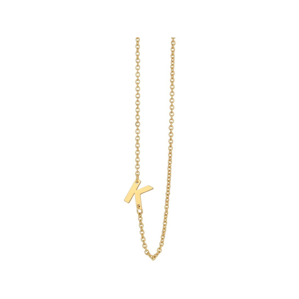 K Celebrate Initial Necklace Lucky Feather Jewelry - Necklaces - Words & Initials