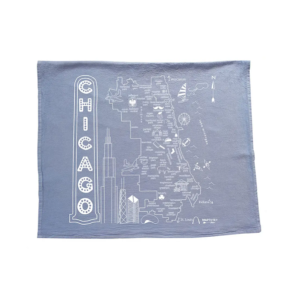 Chicago Tea Towel - Blue Maptote Home - Kitchen & Dining - Kitchen Cloths & Dish Towels