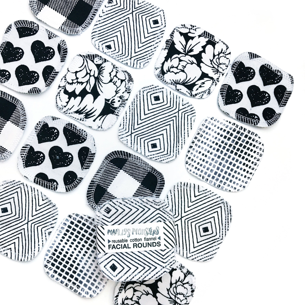 MONOCHROME PRINTS Reusable Facial Rounds Marley's Monsters Home - Bath & Body