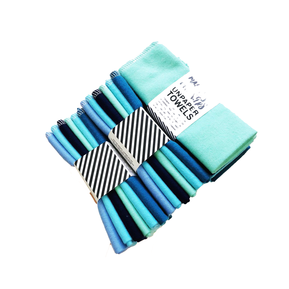 BLUES UNPaper Towels Reusable Towels - SOLIDS Marley's Monsters Home - Kitchen - Kitchen & Dish Towels