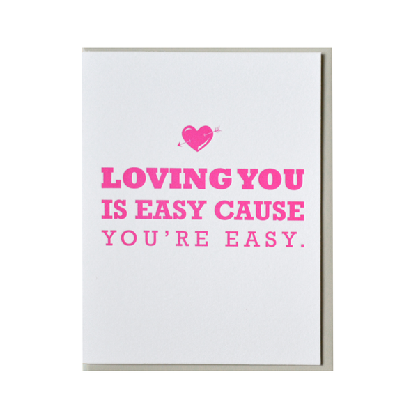 Loving You Is Easy Love Card McBitterson's Cards - Any Occasion