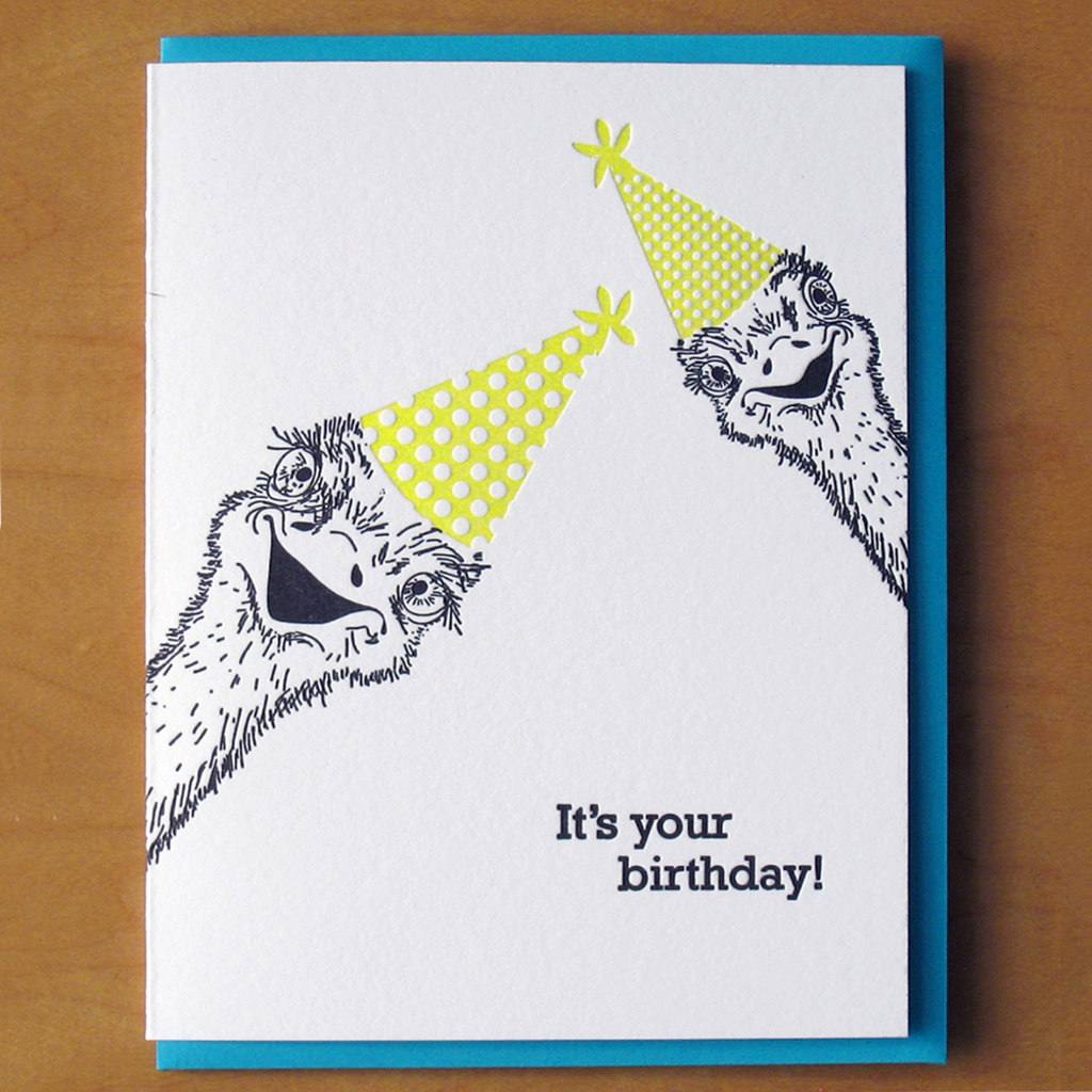 It's Your Birthday Birthday Ostriches Card McBitterson's Cards - Birthday