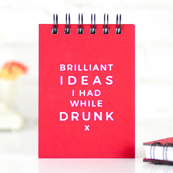 Brilliant Ideas I Had While Drunk Foil Pressed Notebook Meriwether Books - Blank Notebooks & Journals