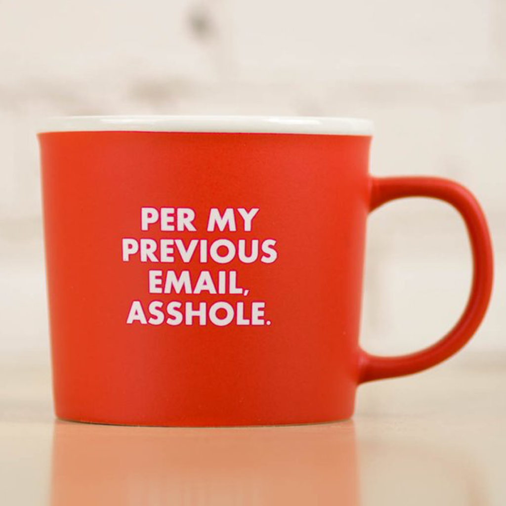 Per My Previous Email A**hole Ceramic Mug from Meriwether – Urban ...