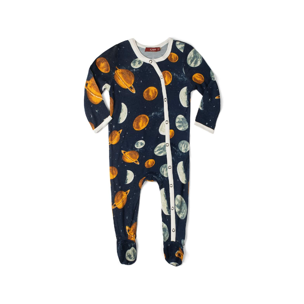 Bamboo Snap Footed Romper - Planets Milkbarn Kids Apparel & Accessories - Clothing - Baby & Toddler - One-Pieces & Onesies