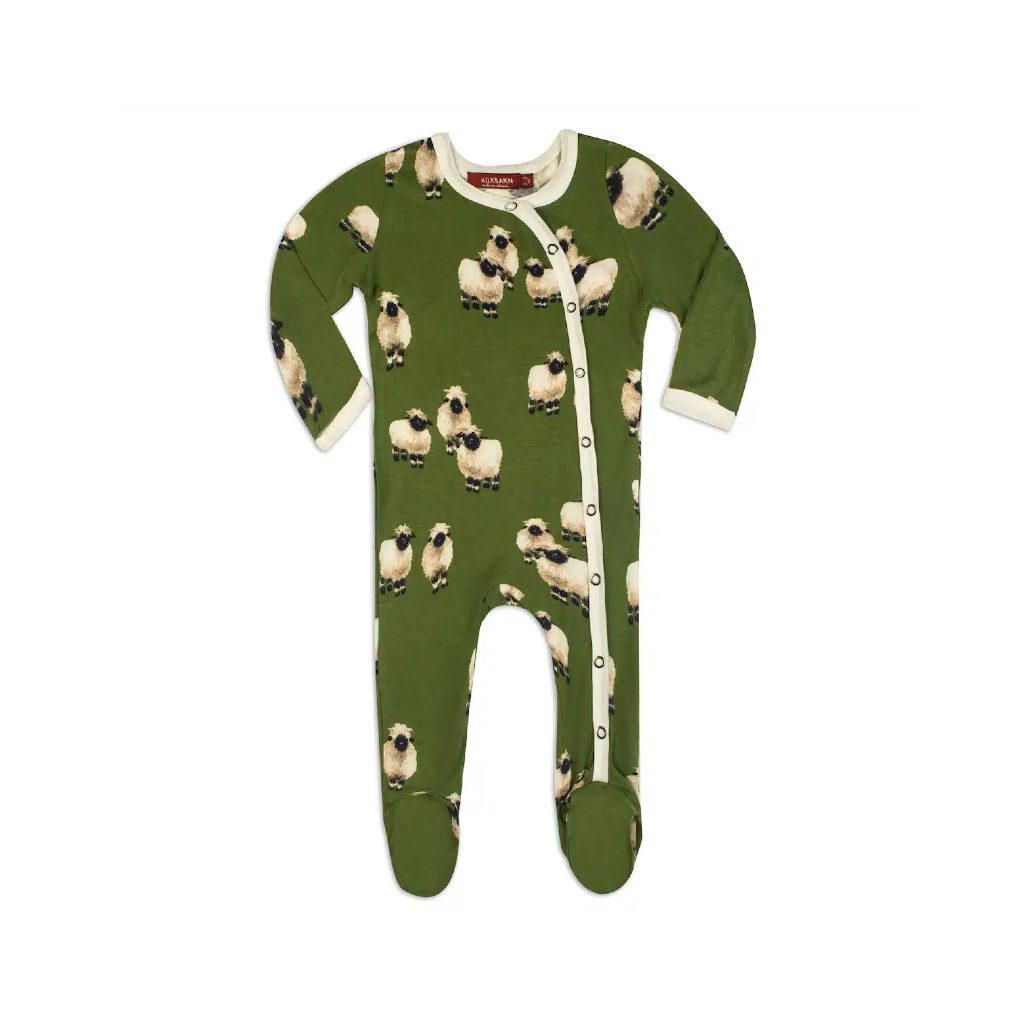 Snap Footed Romper -Bamboo - Valais Sheep Milkbarn Kids Apparel & Accessories - Clothing - Baby & Toddler - One-Pieces & Onesies