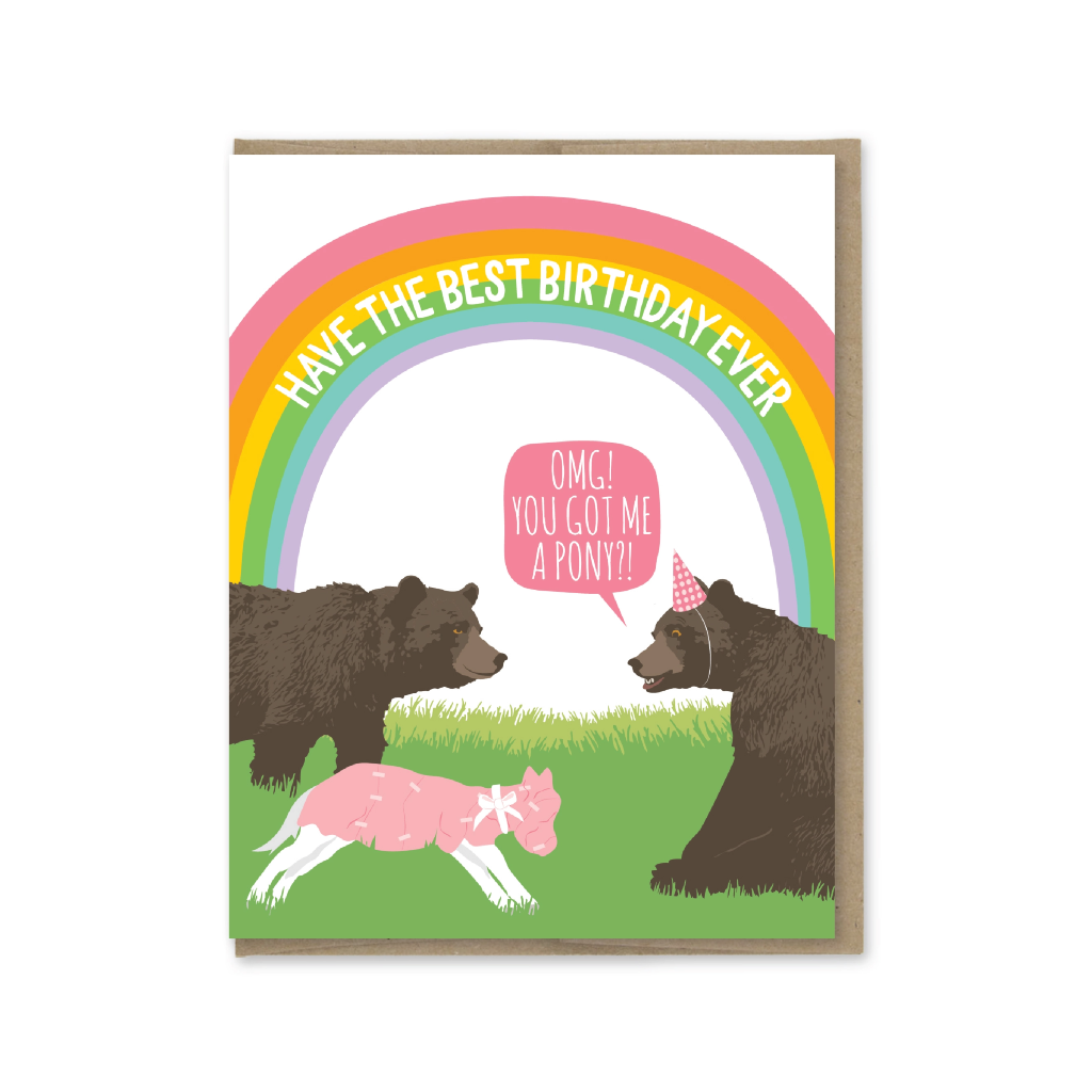 Best Birthday Pony Birthday Card Modern Printed Matter Cards - Birthday
