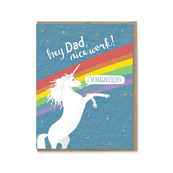 Magnificent Unicorn Father's Day Card Modern Printed Matter Cards - Father's Day