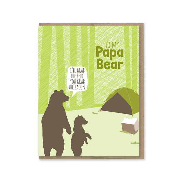Papa Bear Camping Father's Day Card Modern Printed Matter Cards - Father's Day