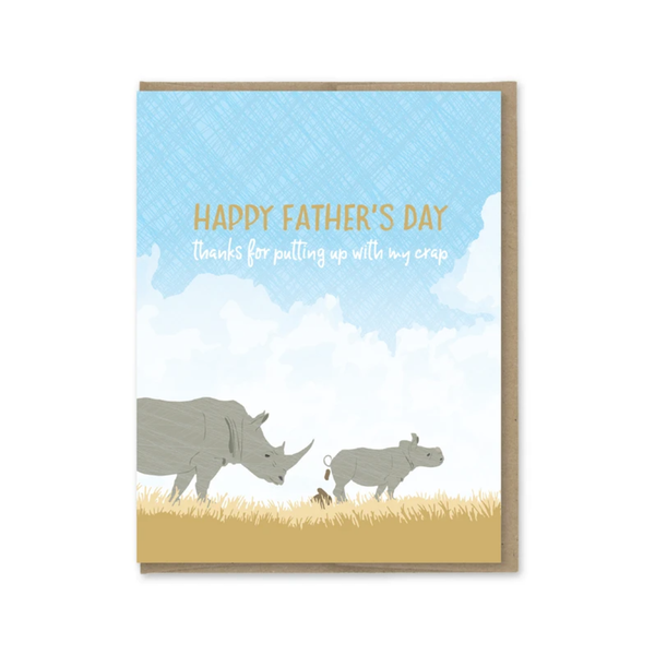 Putting Up With Crap Father's Day Card Modern Printed Matter Cards - Father's Day