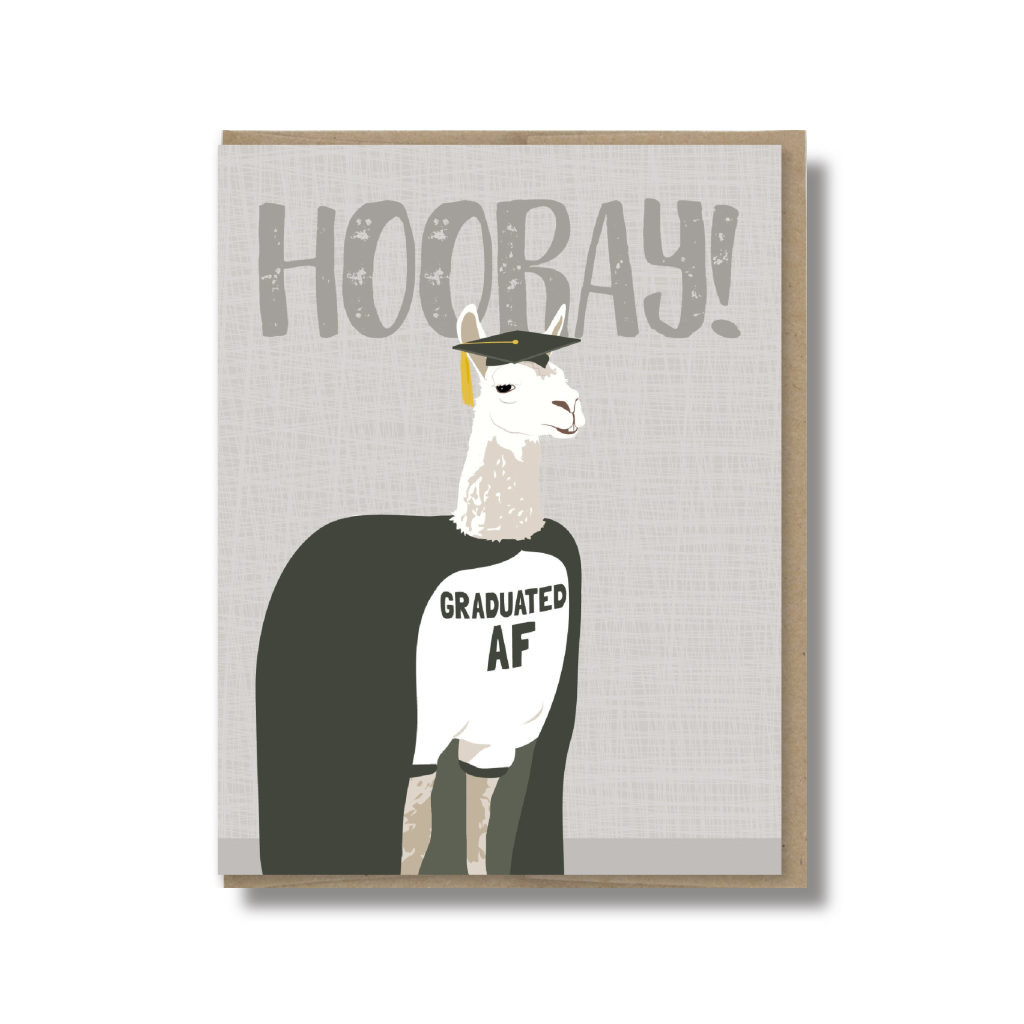Llama Graduated AF Graduation Card from Modern Printed Matter Urban General Store Llama Graduated AF Graduation Card from Modern Printed Matter Urban General Store