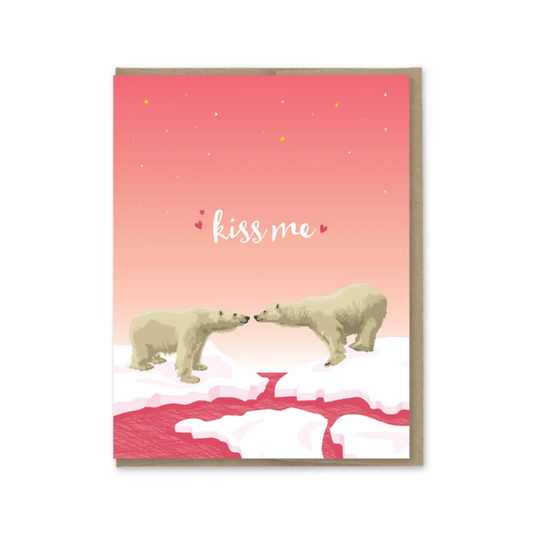 MPM CARD LOVE KISS ME POLAR BEARS Modern Printed Matter Cards - Love