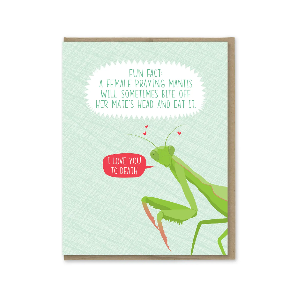 Praying Mantis Fact Love Card from Modern Printed Matter – Urban Praying Mantis Fact Love Card from Modern Printed Matter – Urban