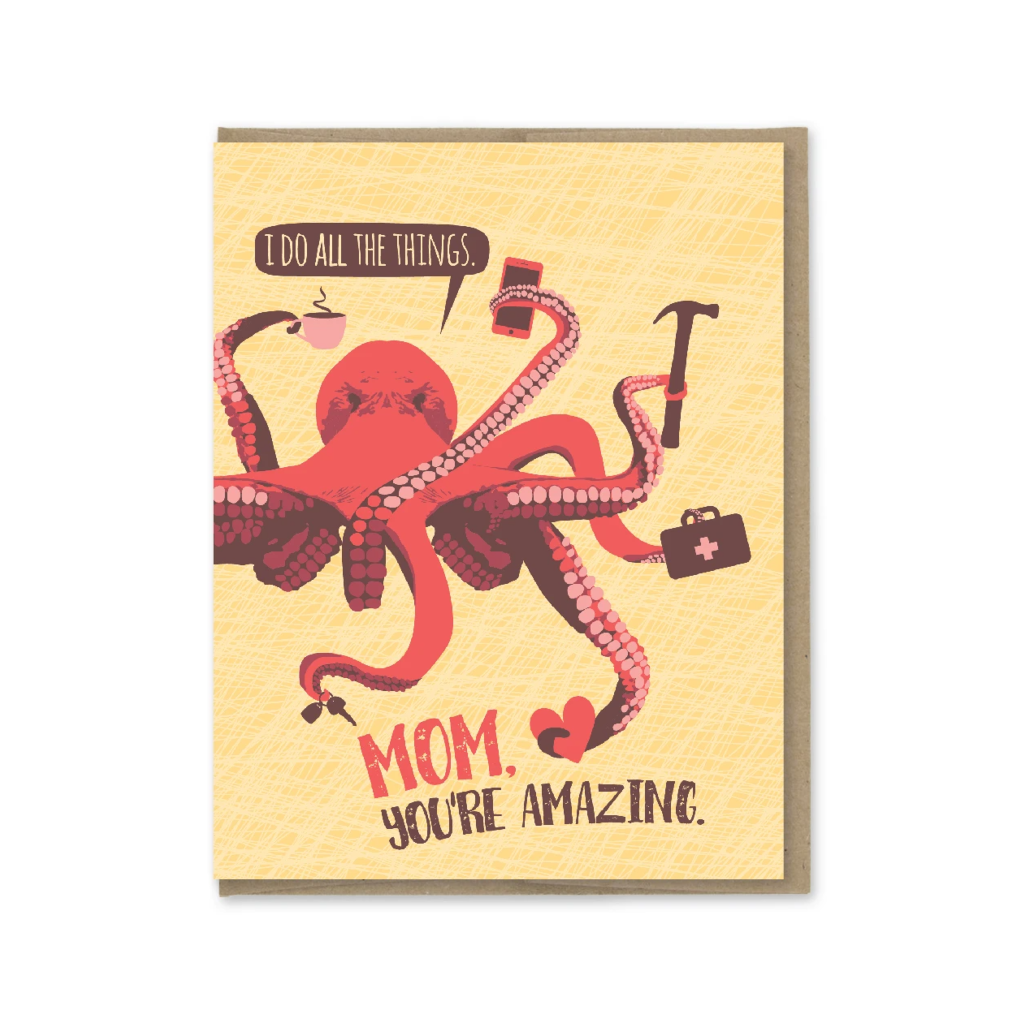 Do All The Things Mom Octopus Mother's Day Card Modern Printed Matter Cards - Mother's Day