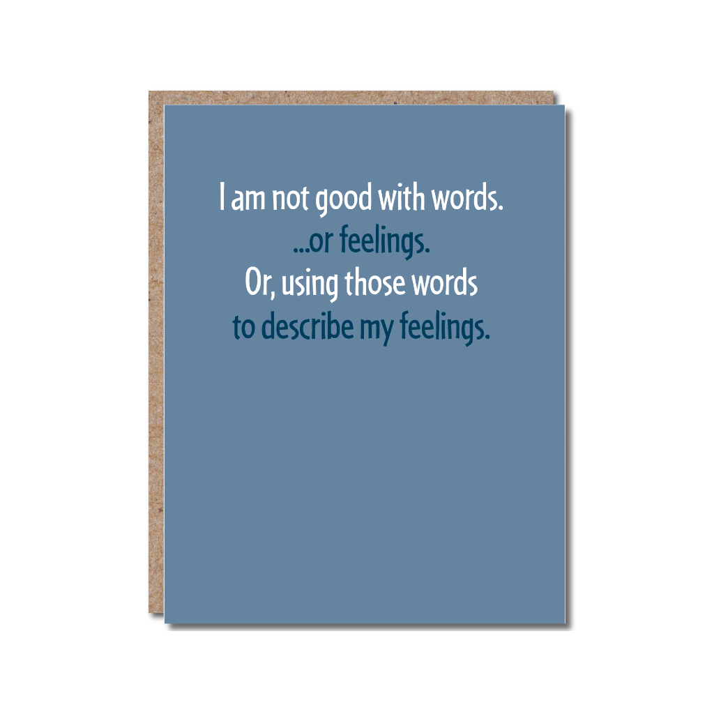 Words Or Feelings Blank Card Modern Wit Cards - Any Occasion