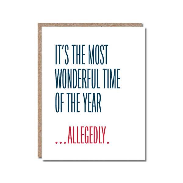 Wonderful Time Of The Year Allegedly Christmas Card Modern Wit Cards - Holiday - Christmas