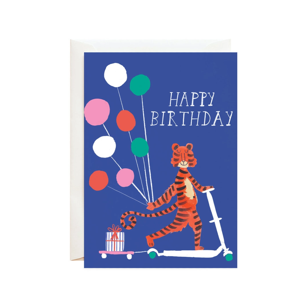 MBS CARD BIRTHDAY THAT TIGER STOLE MY SCOOTER Mr. Boddington's Studio Cards - Birthday
