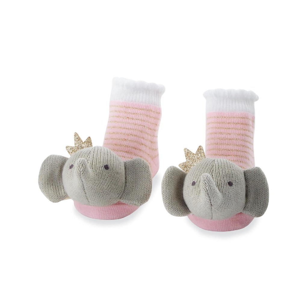 CROWNED ELEPHANT Rattle Toe Socks Mud Pie Apparel & Accessories - Socks - Baby & Kids - Baby & Toddler