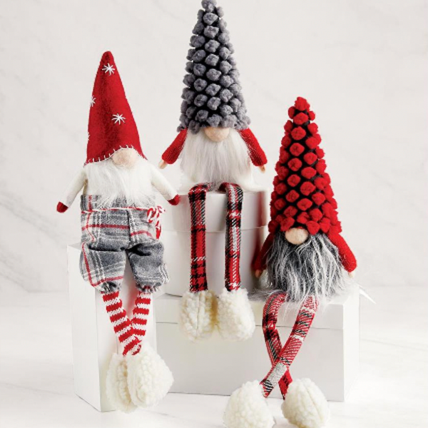 GRAY HAT Dangle Leg Christmas Gnome Mud Pie Holiday - Home