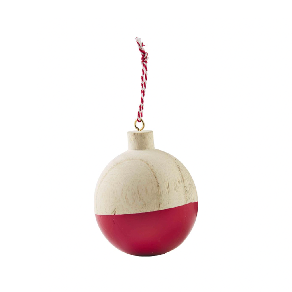 BALL Wood Painted Ornament Mud Pie Holiday - Ornaments