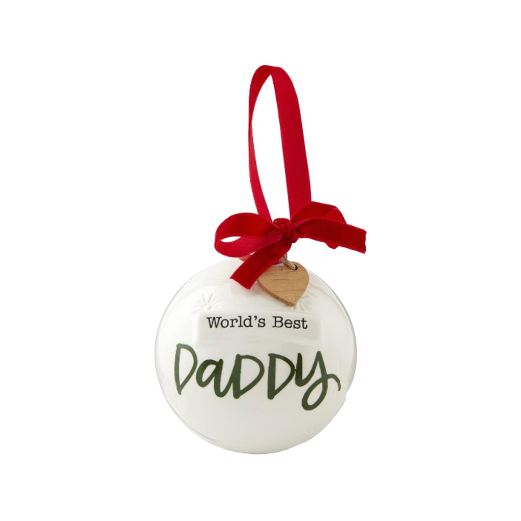 BEST DADDY Sentiment Ball Ornament Mud Pie Holiday - Ornaments