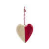 HEART Wood Painted Ornament Mud Pie Holiday - Ornaments