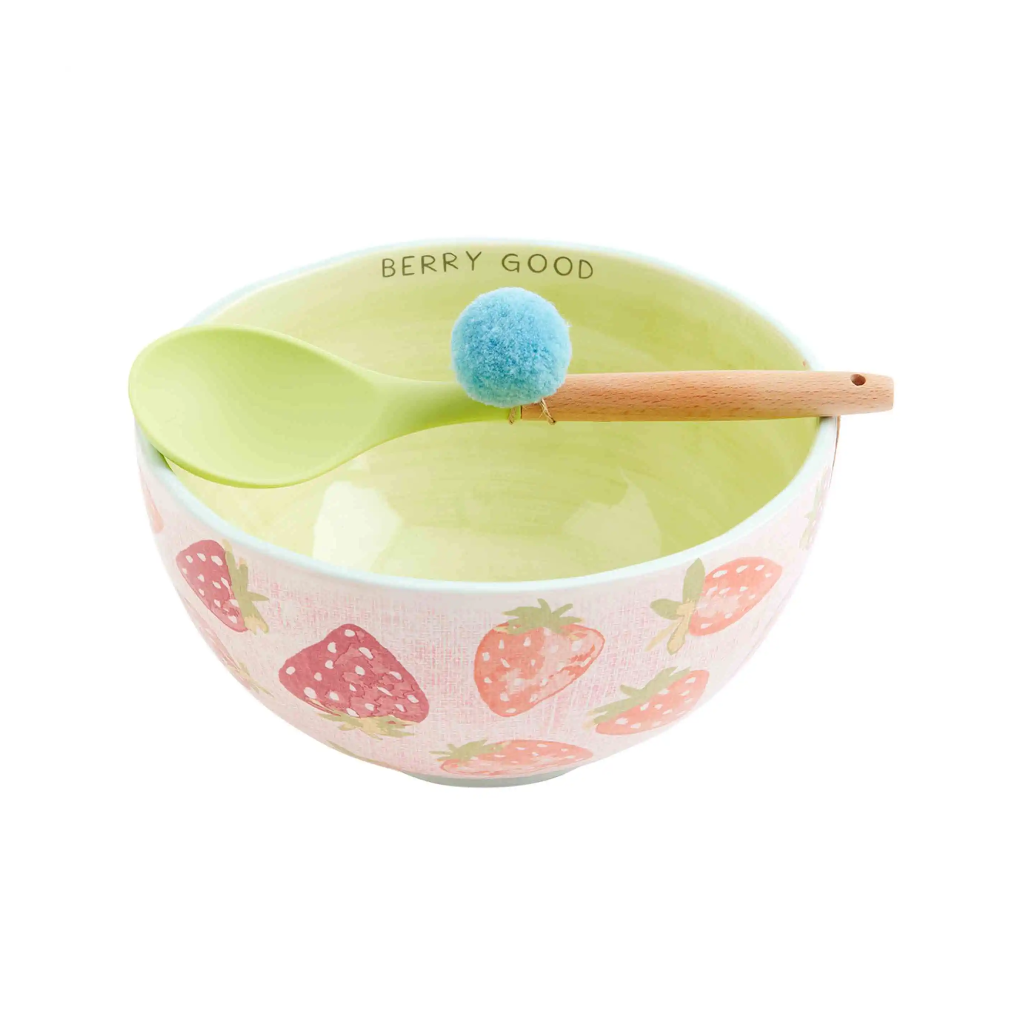 Strawberry Fruit Bowl Set Mud Pie Home - Decorative Trays, Plates, & Bowls
